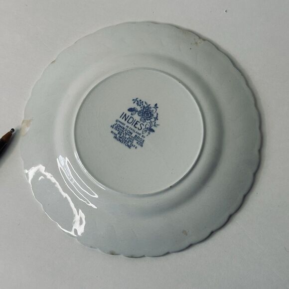 Johnson Brothers Indies Blue Bread & Butter Plate set of 4, Blue Floral Decor - Picture 6 of 9
